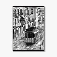 Lisbon Black and White Fine Art Photo Print, Lisboa Portugal Street Wall Decor Poster