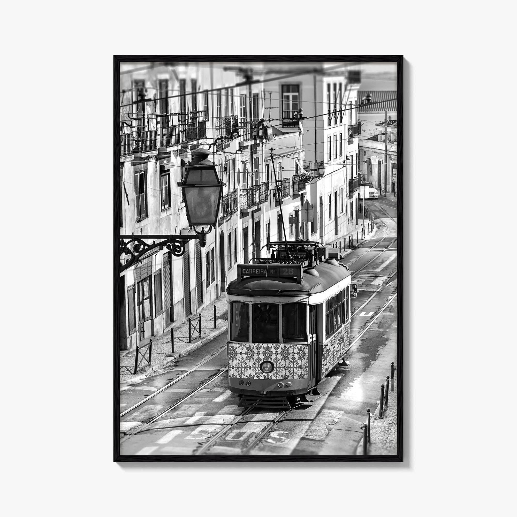 Lisbon Black and White Fine Art Photo Print, Lisboa Portugal Street Wall Decor Poster