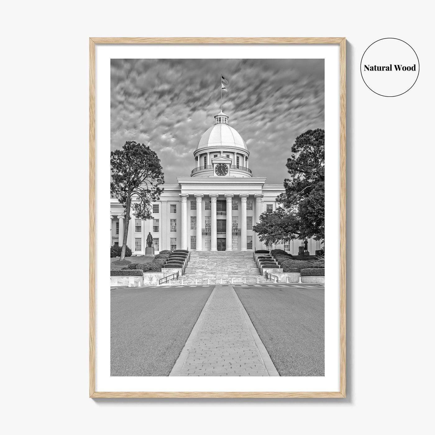 Alabama Black and White Fine Art Photo Print, Montgomery Capitol Poster, USA Poster
