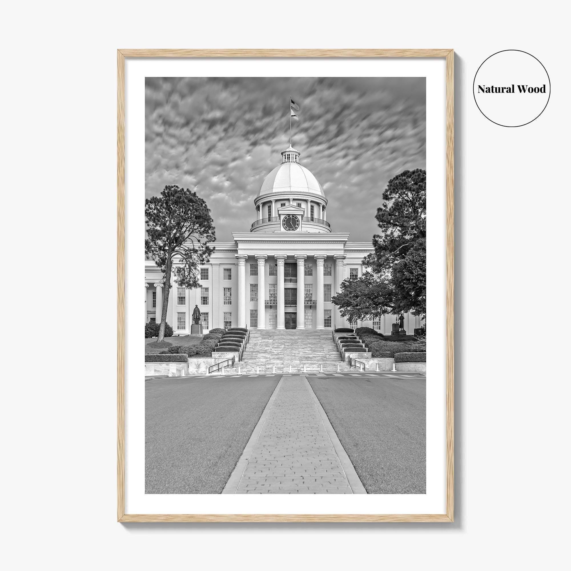 Alabama Black and White Fine Art Photo Print, Montgomery Capitol Poster, USA Poster