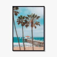 Manhattan Beach Fine Art Photo Print, Los Angeles, California, Palm Trees, Wall Decor, Poster