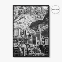 Tehran Black and White Fine Art Photo Print, Iran Wall Decor, Alborz Mountains Poster
