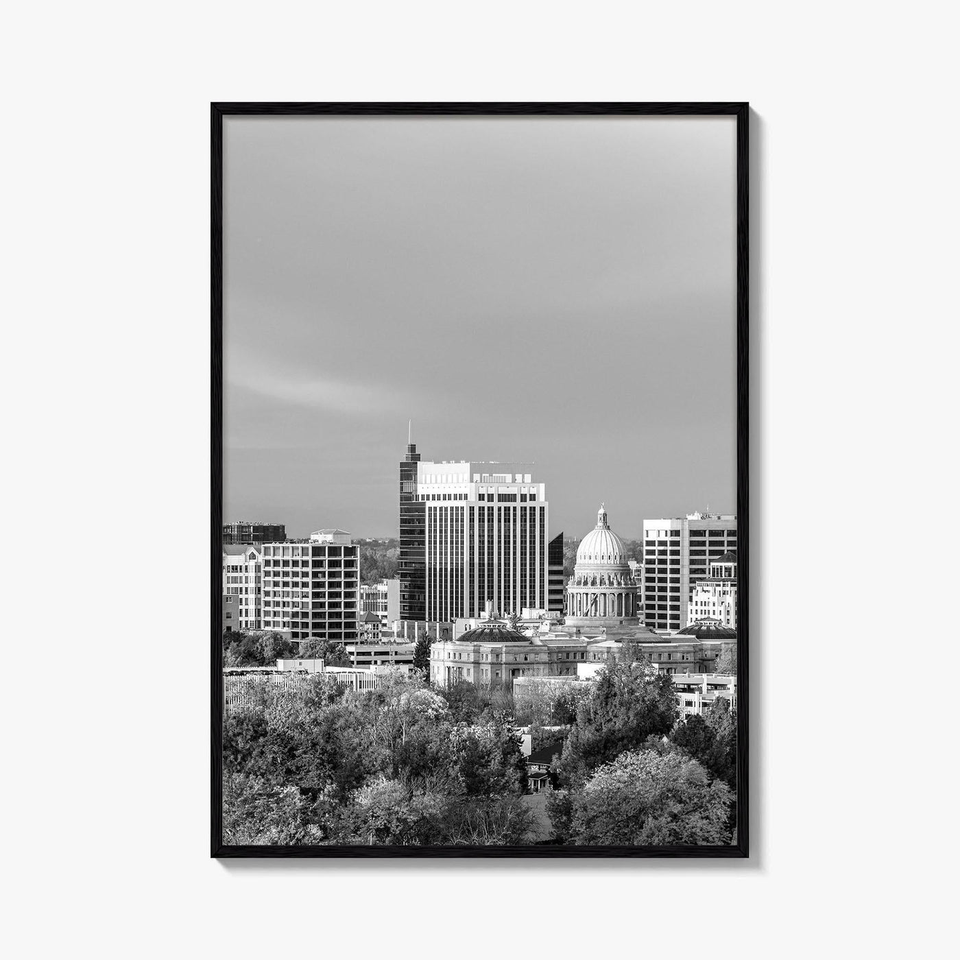 Boise Idaho Skyline Black and White Fine Art Photo Print, USA Wall Poster