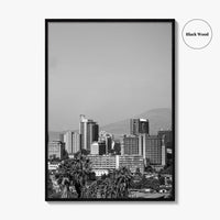 Addis Ababa Skyline Black and White Fine Art Photo Print, Ethiopia Wall Decor Poster
