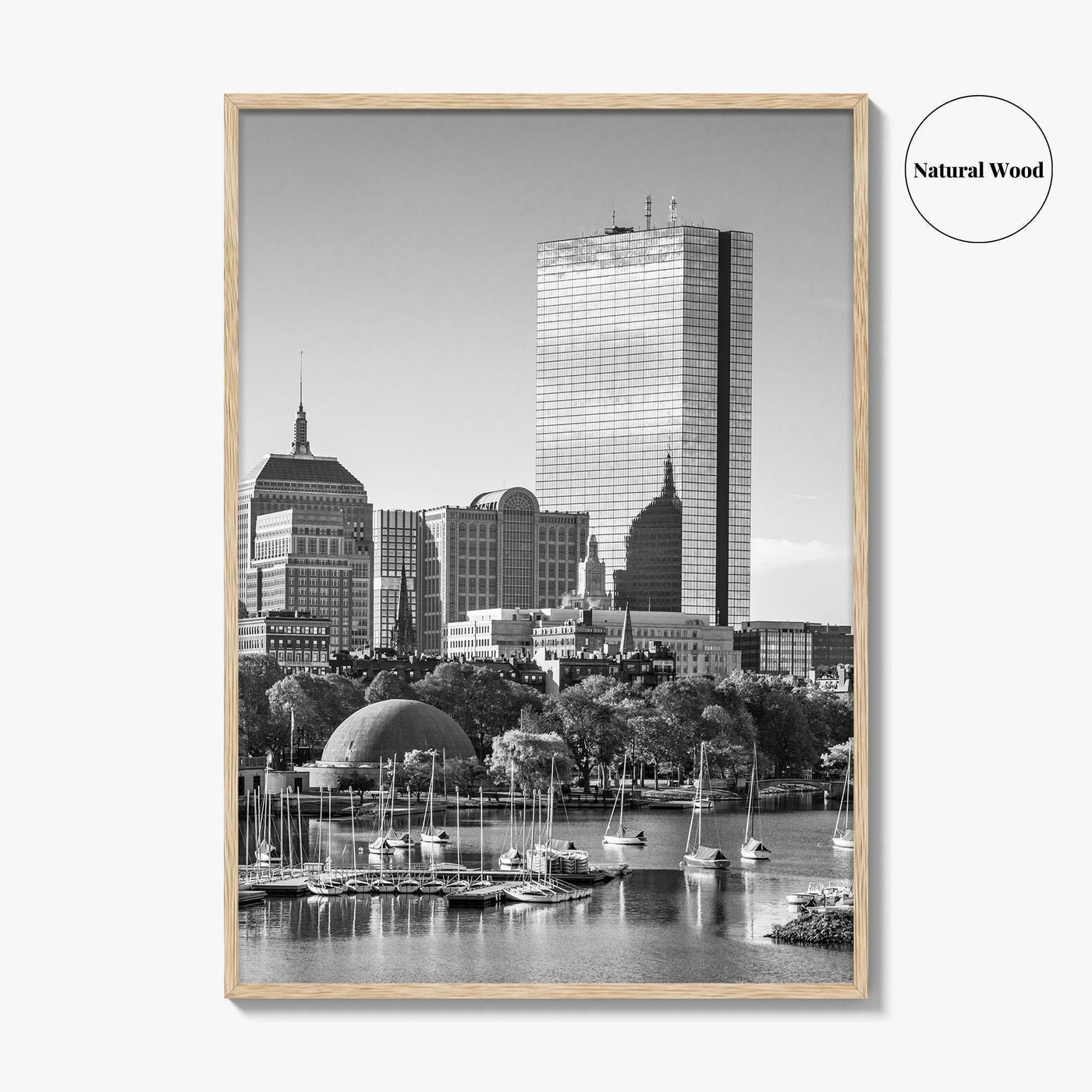 Boston Skyline Black and White Fine Art Photo Print, City, Massachusetts USA, Wall Poster