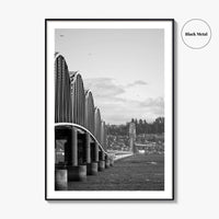 Astoria Black and White Fine Art Photo Print, Columbia River Bridge Oregon Poster
