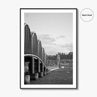 Astoria Black and White Fine Art Photo Print, Columbia River Bridge Oregon Poster
