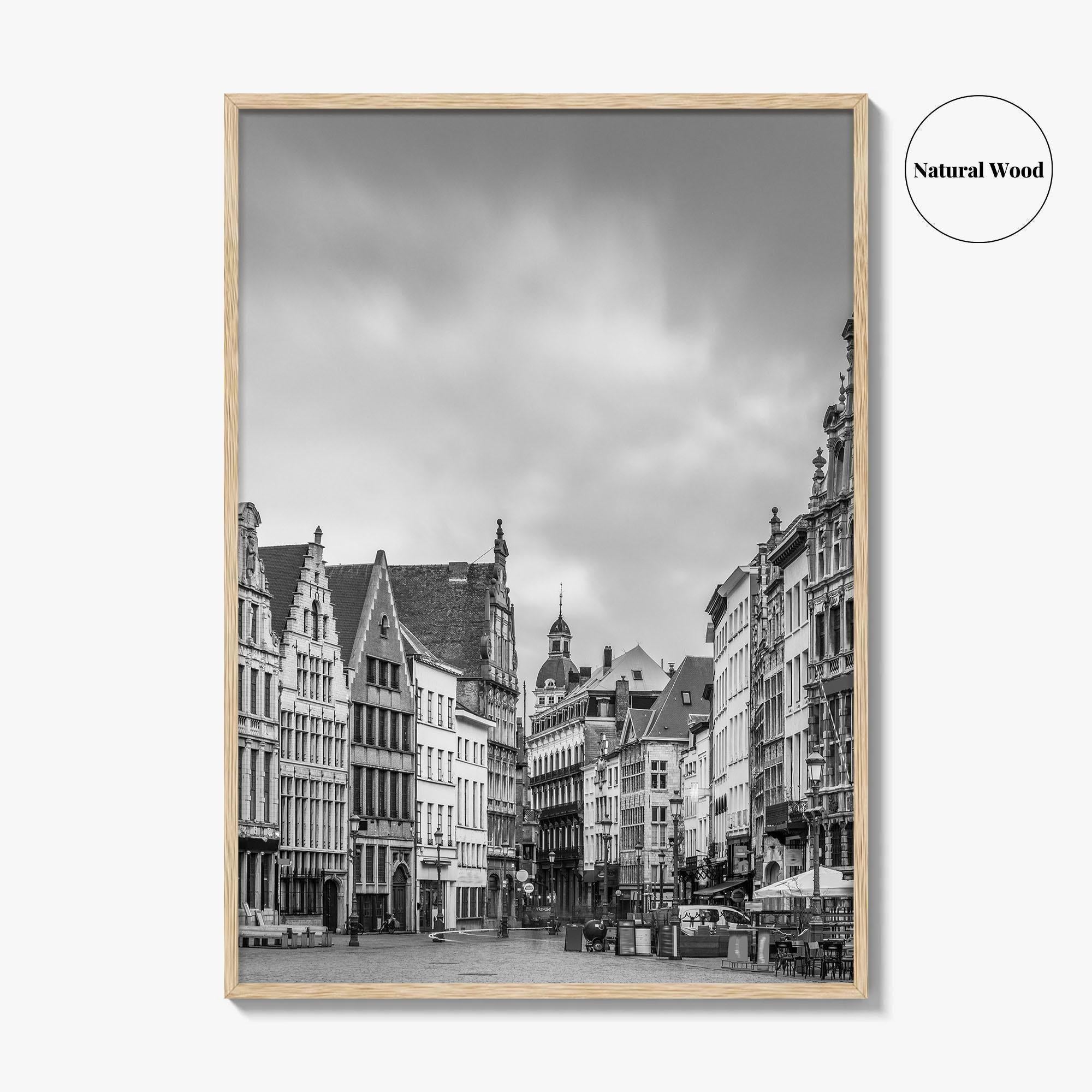 Antwerp Black and White Fine Art Photo Print, Grote Markt, Antwerpen, Belgium, Wall Poster