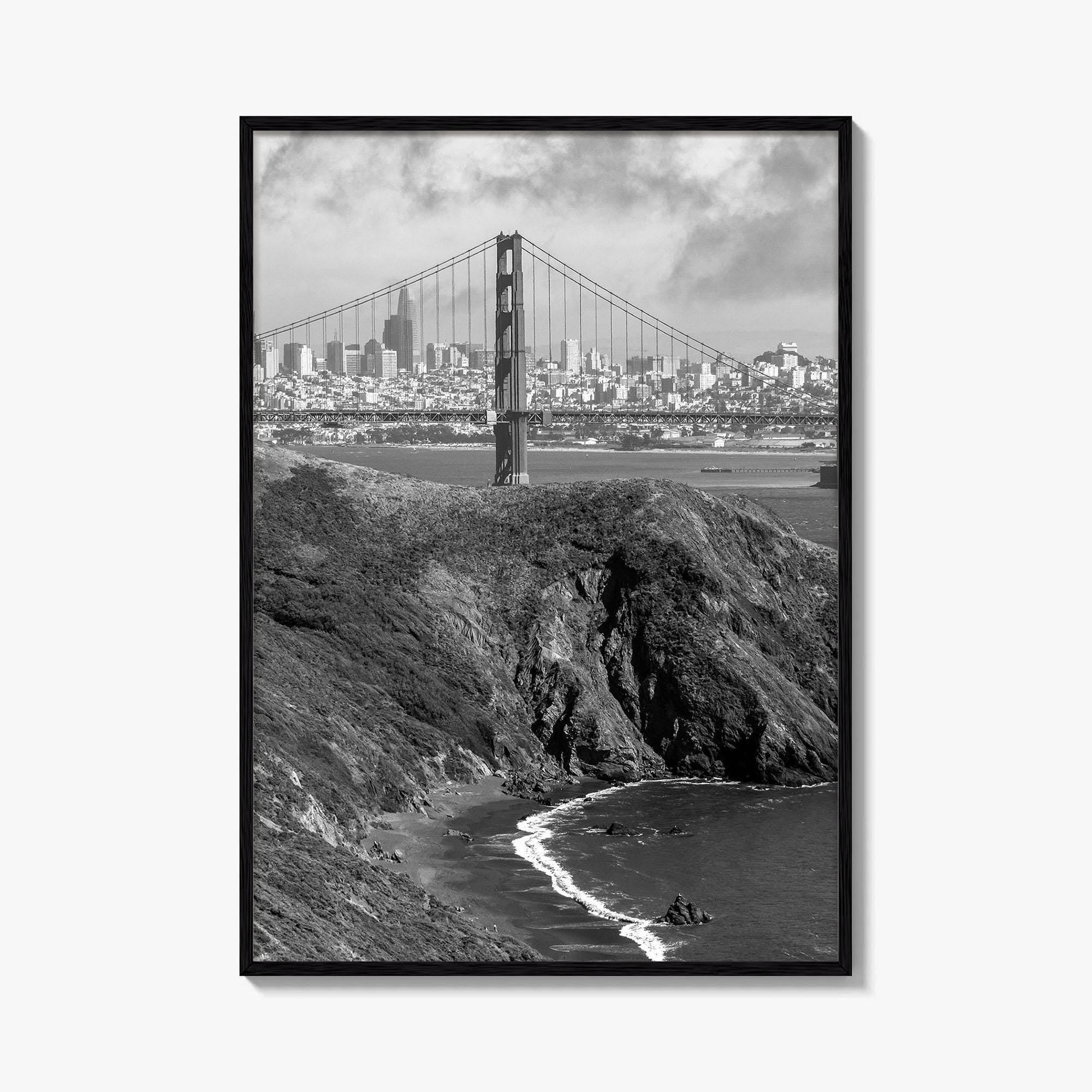 San Francisco Black and White Fine Art Photo Print, Golden Gate Bridge Poster