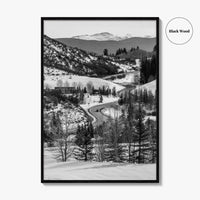 Aspen Black and White Fine Art Photo Print, Colorado Rocky Mountains Snow Poster