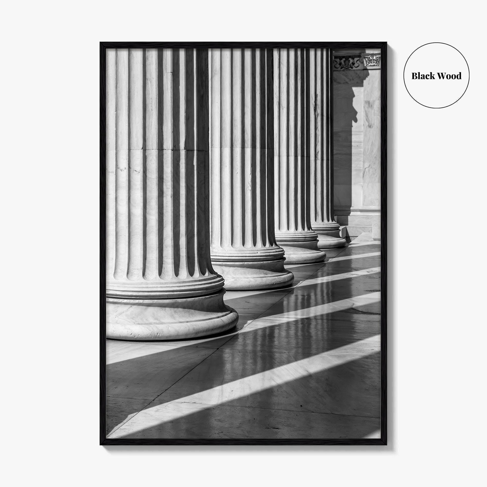 Athens Black and White Fine Art Photo Print, Academy Colonnade, Classical Columns, Greece Poster