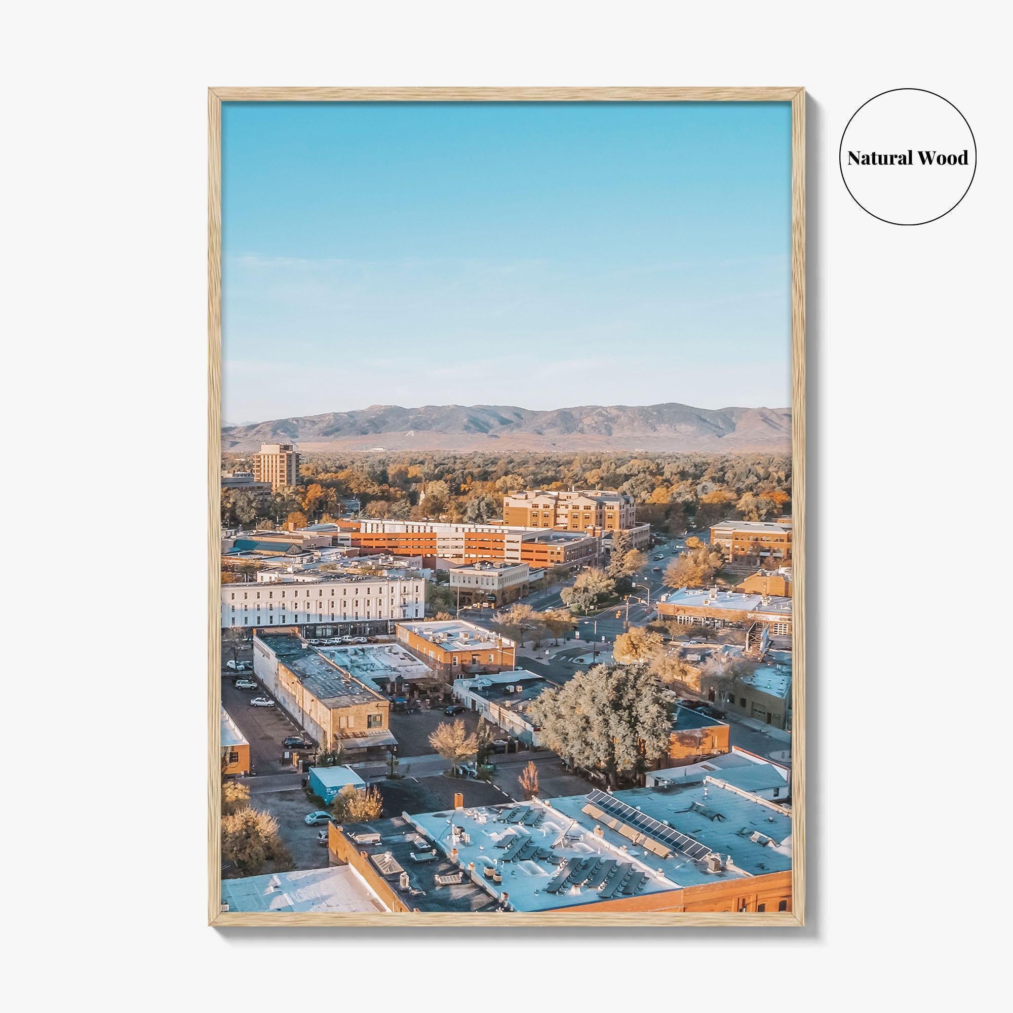 Fort Collins Skyline Fine Art Photo Print, Colorado USA Downtown Wall Poster, Rocky Mountains