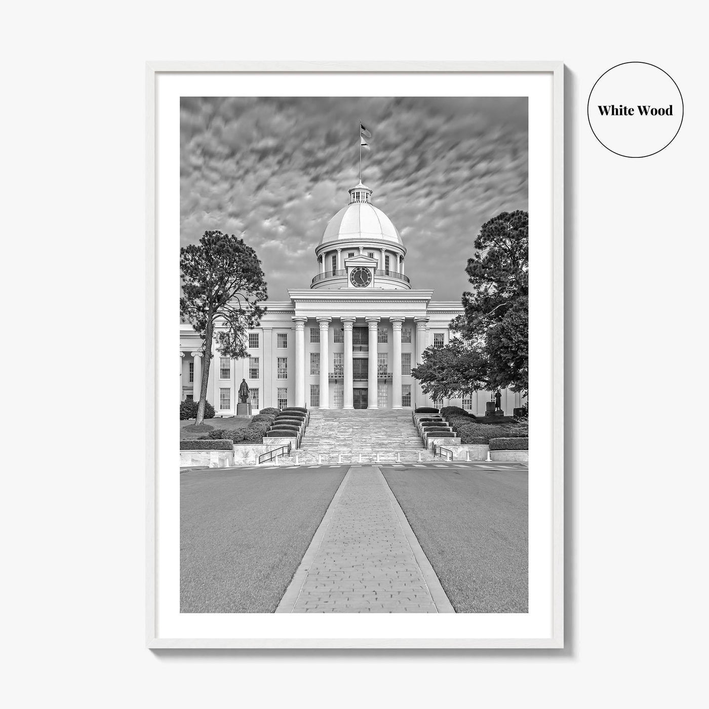 Alabama Black and White Fine Art Photo Print, Montgomery Capitol Poster, USA Poster
