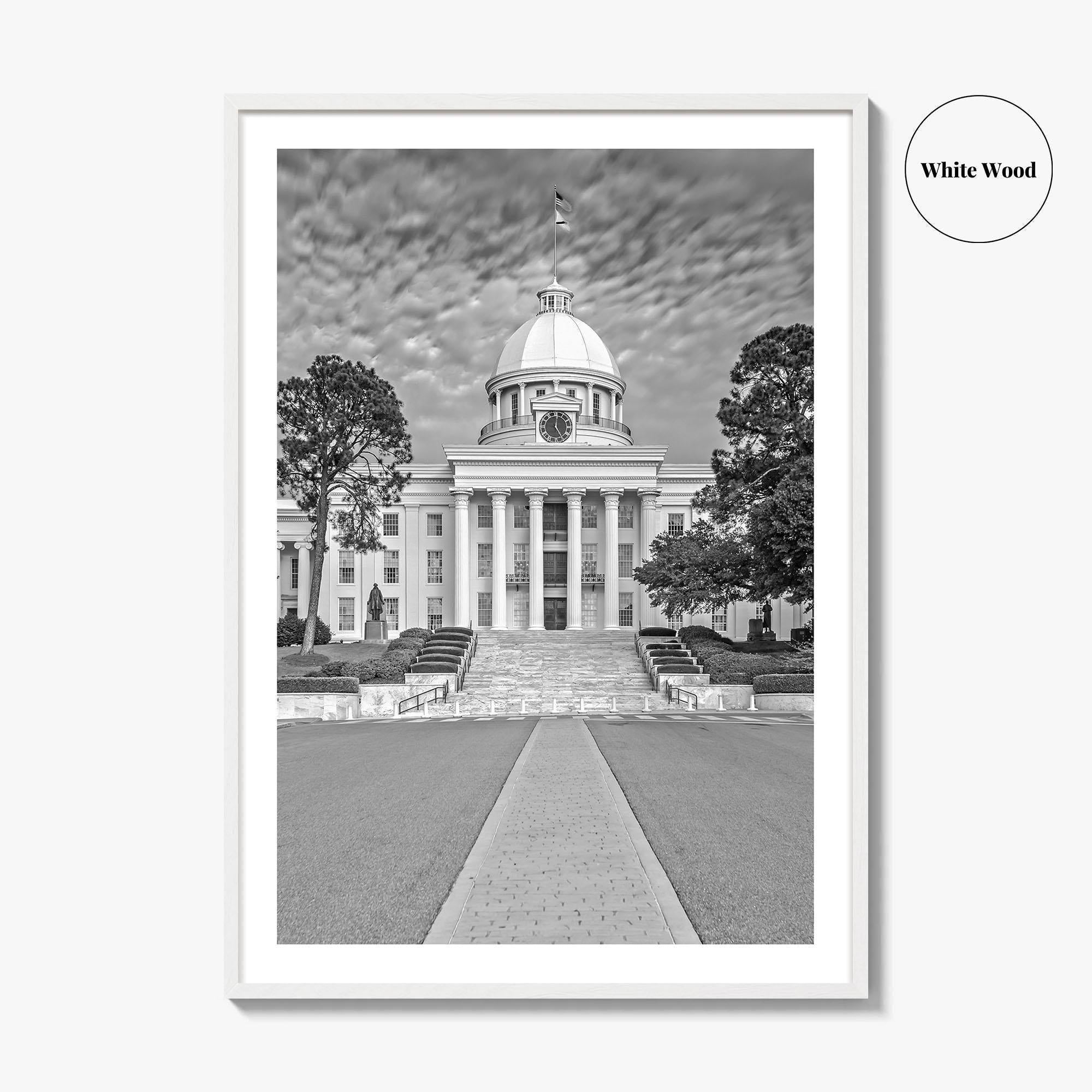 Alabama Black and White Fine Art Photo Print, Montgomery Capitol Poster, USA Poster