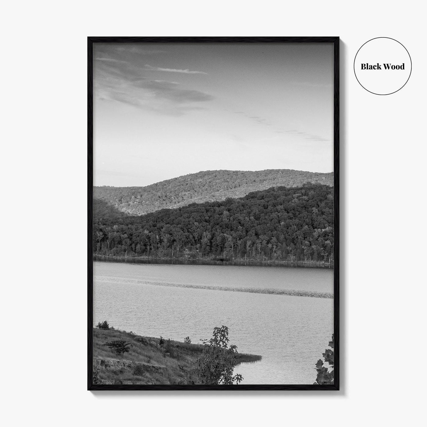 Fort Smith Lake Black and White Fine Art Photo Print, Boston Mountains Arkansas Poster
