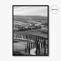 Tuscany Black and White Fine Art Photo Print, Crete Senesi, Siena, Italy Wall Poster