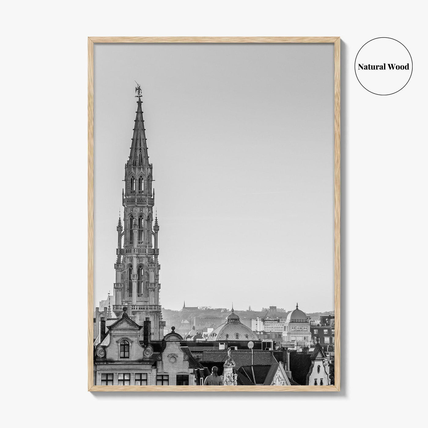 Brussels Black and White Fine Art Photo Print, Grand Place City Hall Belgium Poster