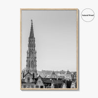 Brussels Black and White Fine Art Photo Print, Grand Place City Hall Belgium Poster