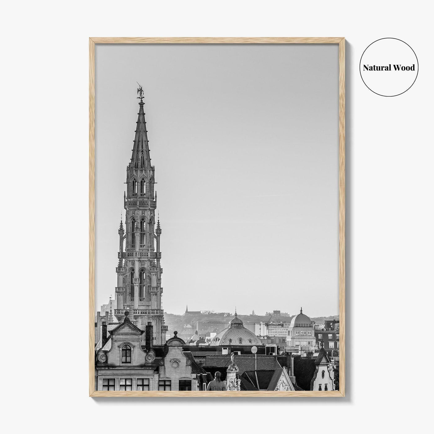 Brussels Black and White Fine Art Photo Print, Grand Place City Hall Belgium Poster