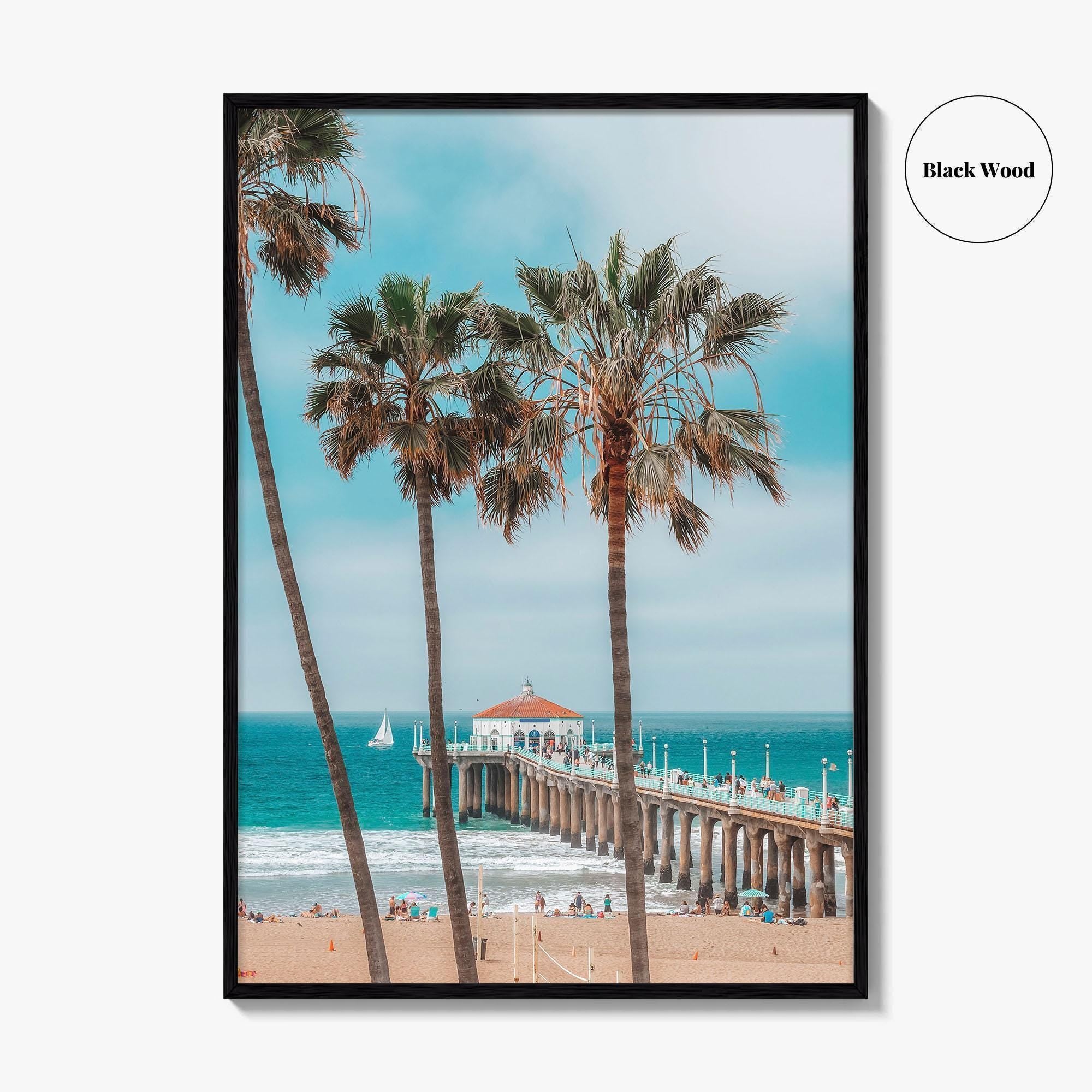 Manhattan Beach Fine Art Photo Print, Los Angeles, California, Palm Trees, Wall Decor, Poster