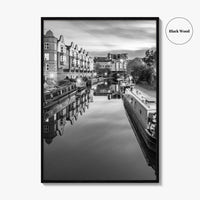 Birmingham Black and White Fine Art Photo Print, Canals West Midlands UK Poster