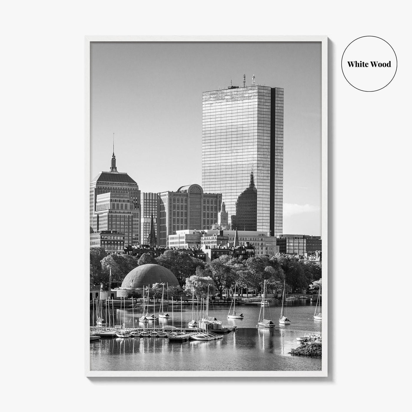 Boston Skyline Black and White Fine Art Photo Print, City, Massachusetts USA, Wall Poster