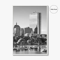 Boston Skyline Black and White Fine Art Photo Print, City, Massachusetts USA, Wall Poster
