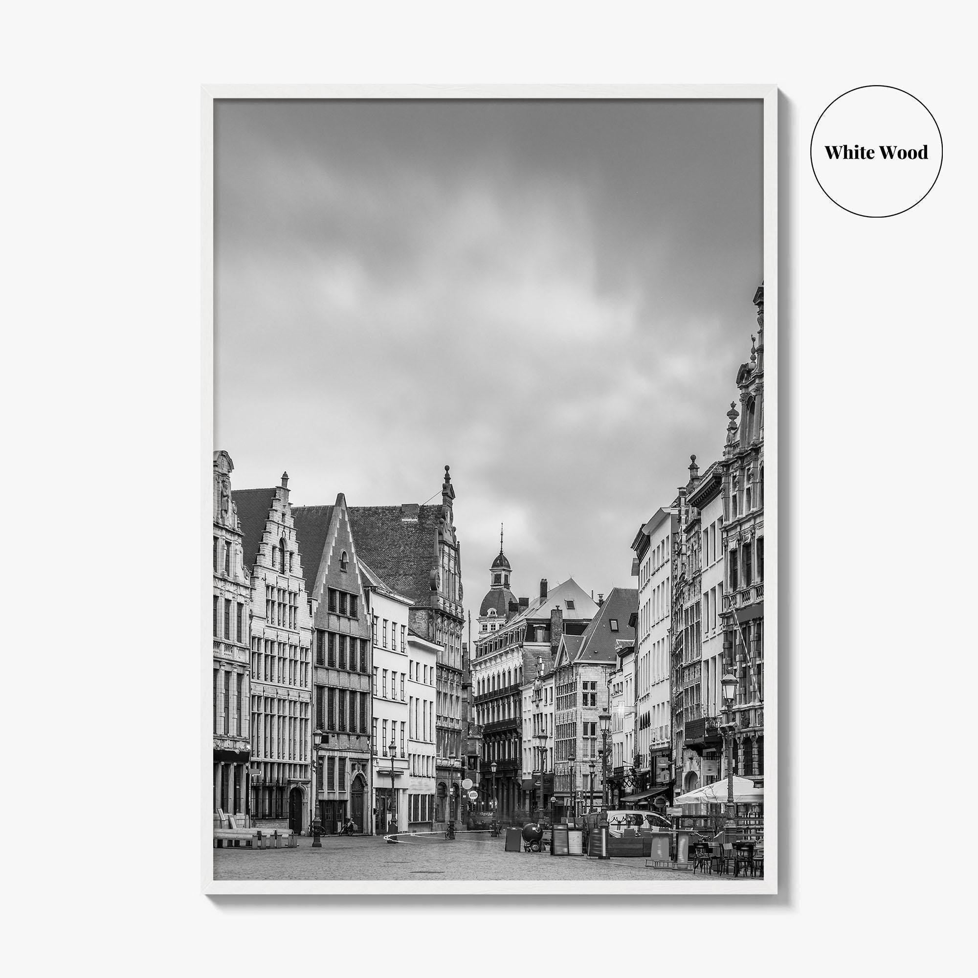 Antwerp Black and White Fine Art Photo Print, Grote Markt, Antwerpen, Belgium, Wall Poster