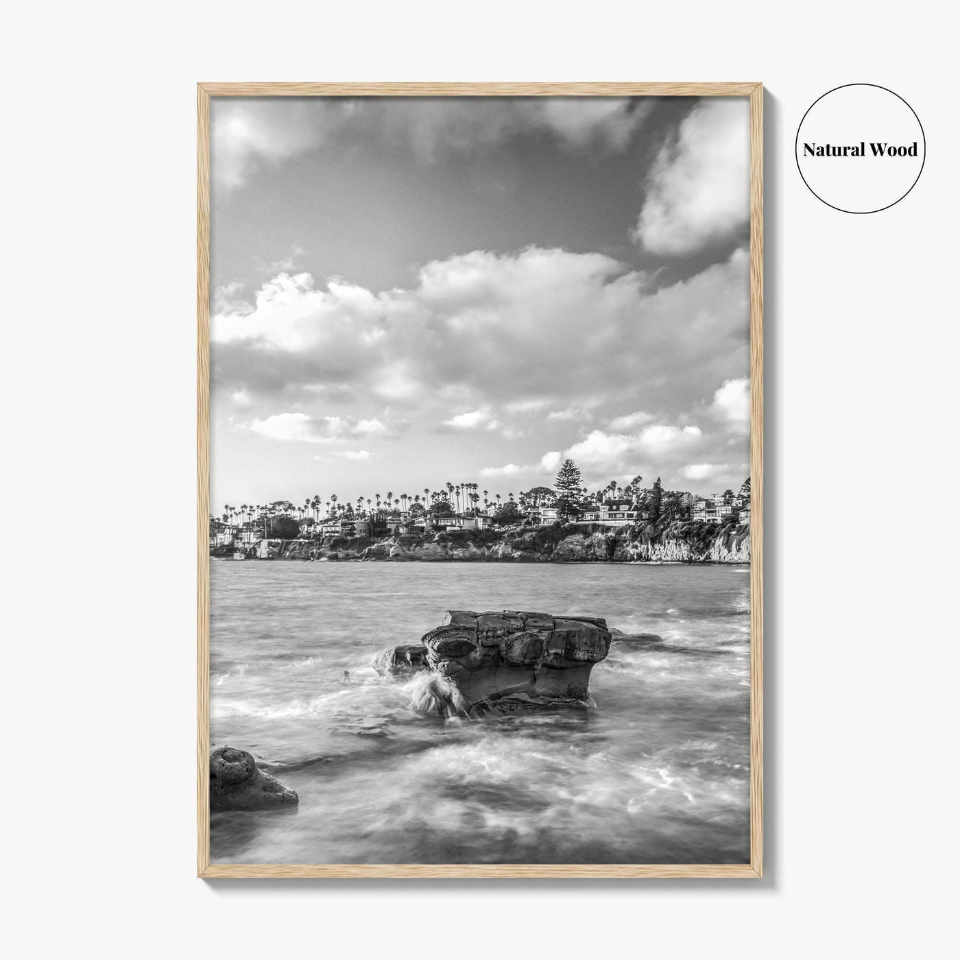 La Jolla Black and White Fine Art Photo Print, Bird Rock San Diego Poster