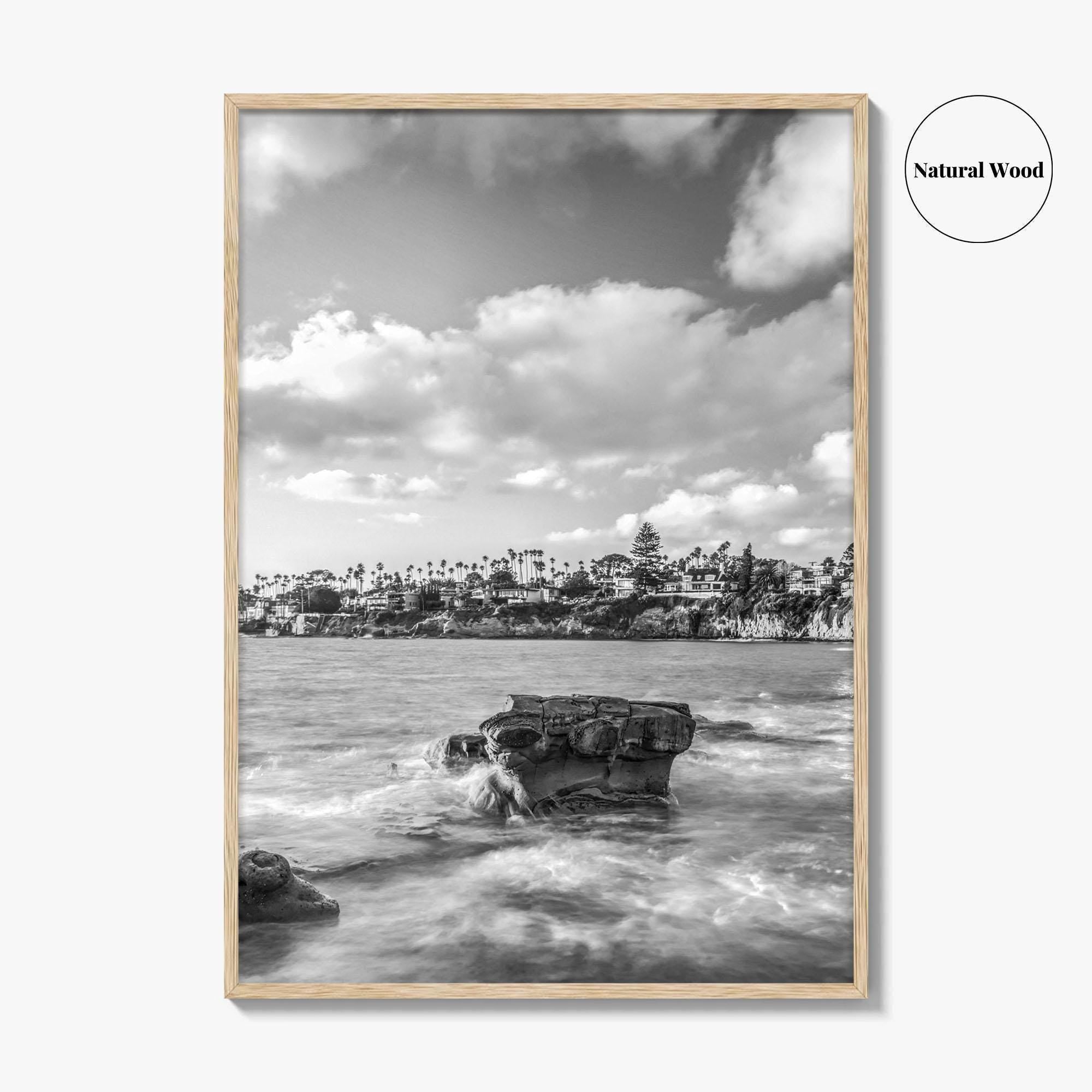 La Jolla Black and White Fine Art Photo Print, Bird Rock San Diego Poster