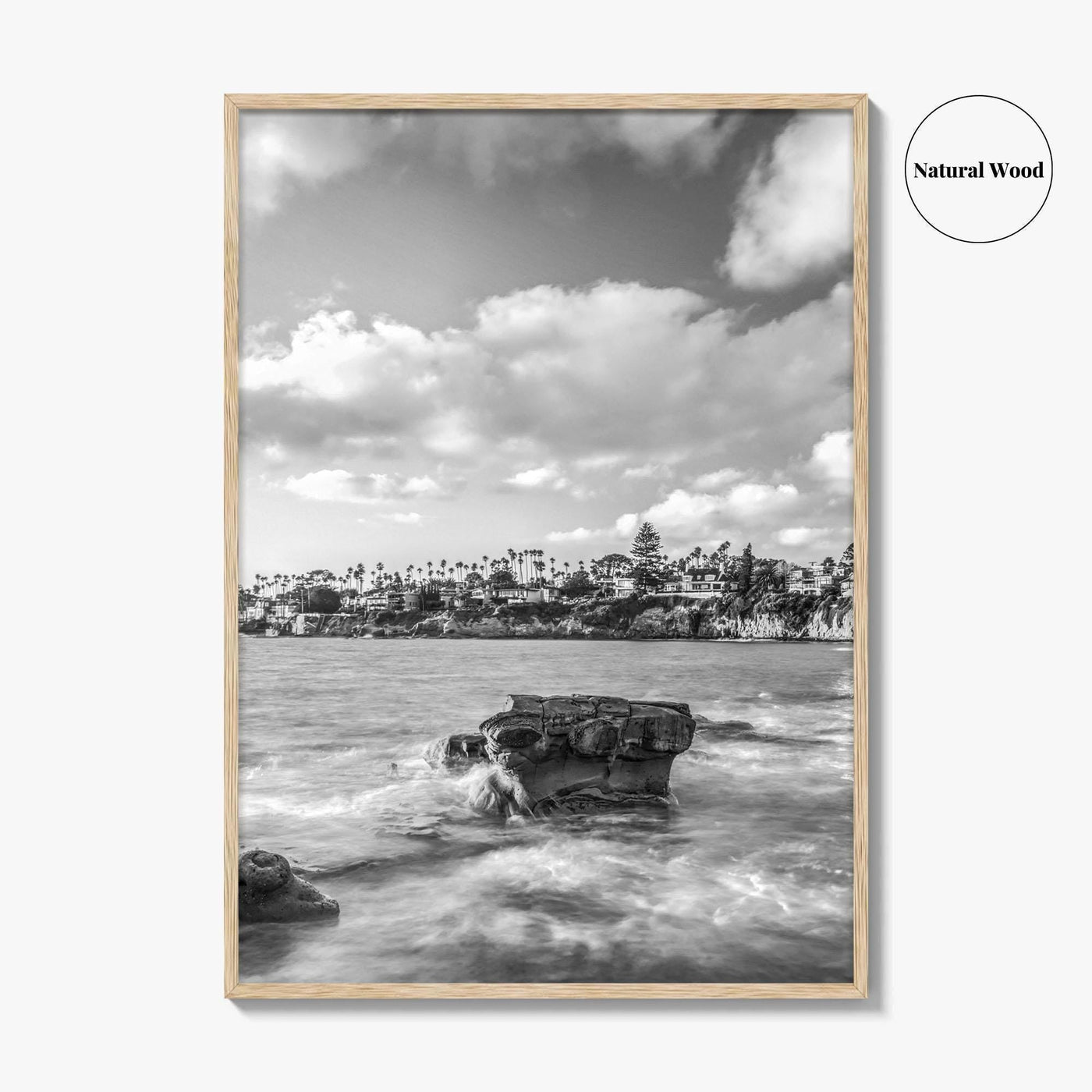 La Jolla Black and White Fine Art Photo Print, Bird Rock San Diego Poster