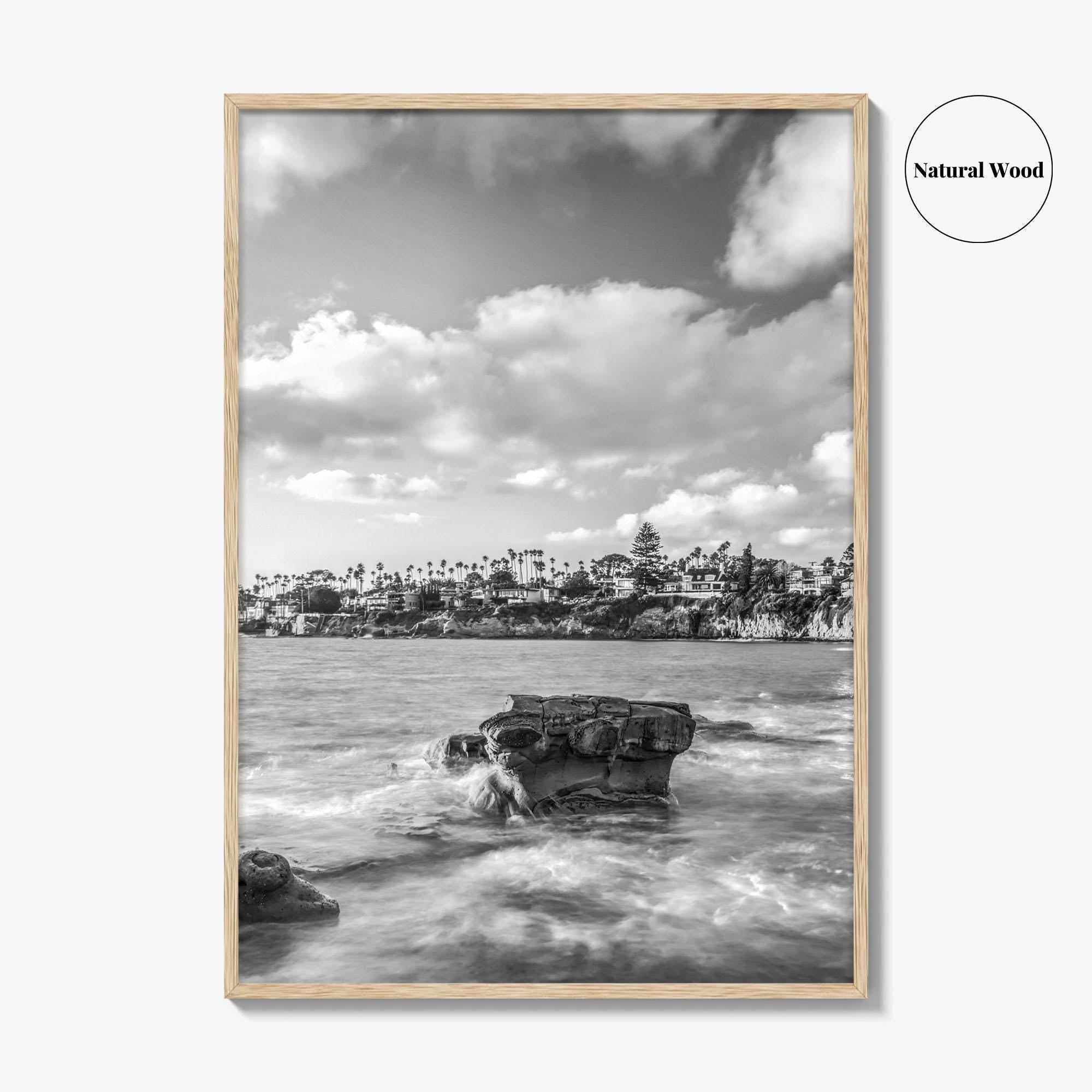 La Jolla Black and White Fine Art Photo Print, Bird Rock San Diego Poster