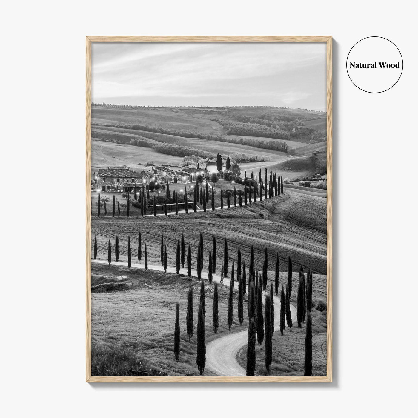 Tuscany Black and White Fine Art Photo Print, Crete Senesi, Siena, Italy Wall Poster