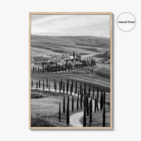 Tuscany Black and White Fine Art Photo Print, Crete Senesi, Siena, Italy Wall Poster