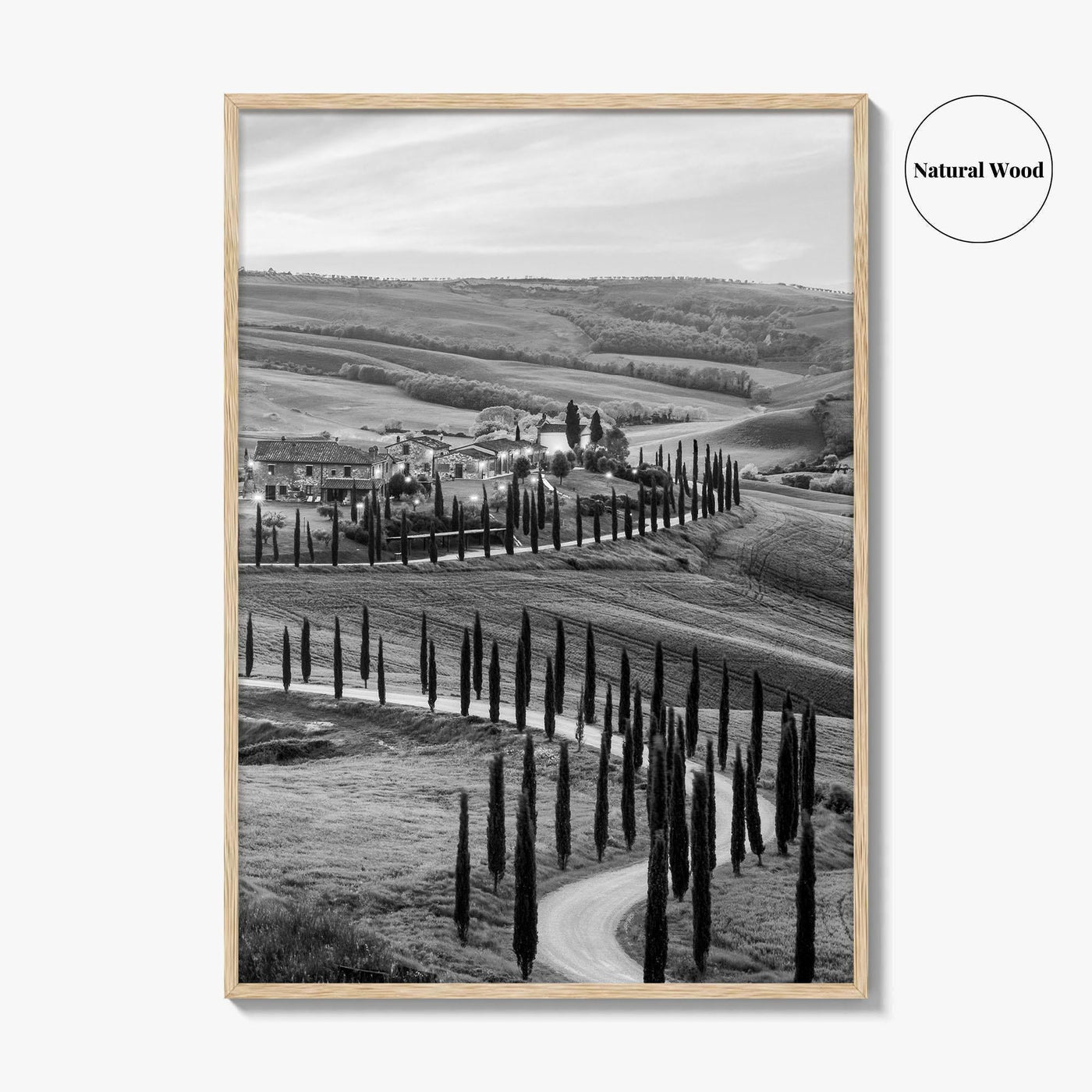 Tuscany Black and White Fine Art Photo Print, Crete Senesi, Siena, Italy Wall Poster