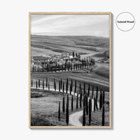 Tuscany Black and White Fine Art Photo Print, Crete Senesi, Siena, Italy Wall Poster