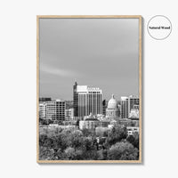 Boise Idaho Skyline Black and White Fine Art Photo Print, USA Wall Poster