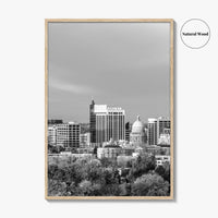 Boise Idaho Skyline Black and White Fine Art Photo Print, USA Wall Poster