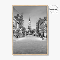 Burlington Black and White Fine Art Photo Print, Vermont, Church Street Marketplace, Poster