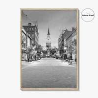 Burlington Black and White Fine Art Photo Print, Vermont, Church Street Marketplace, Poster