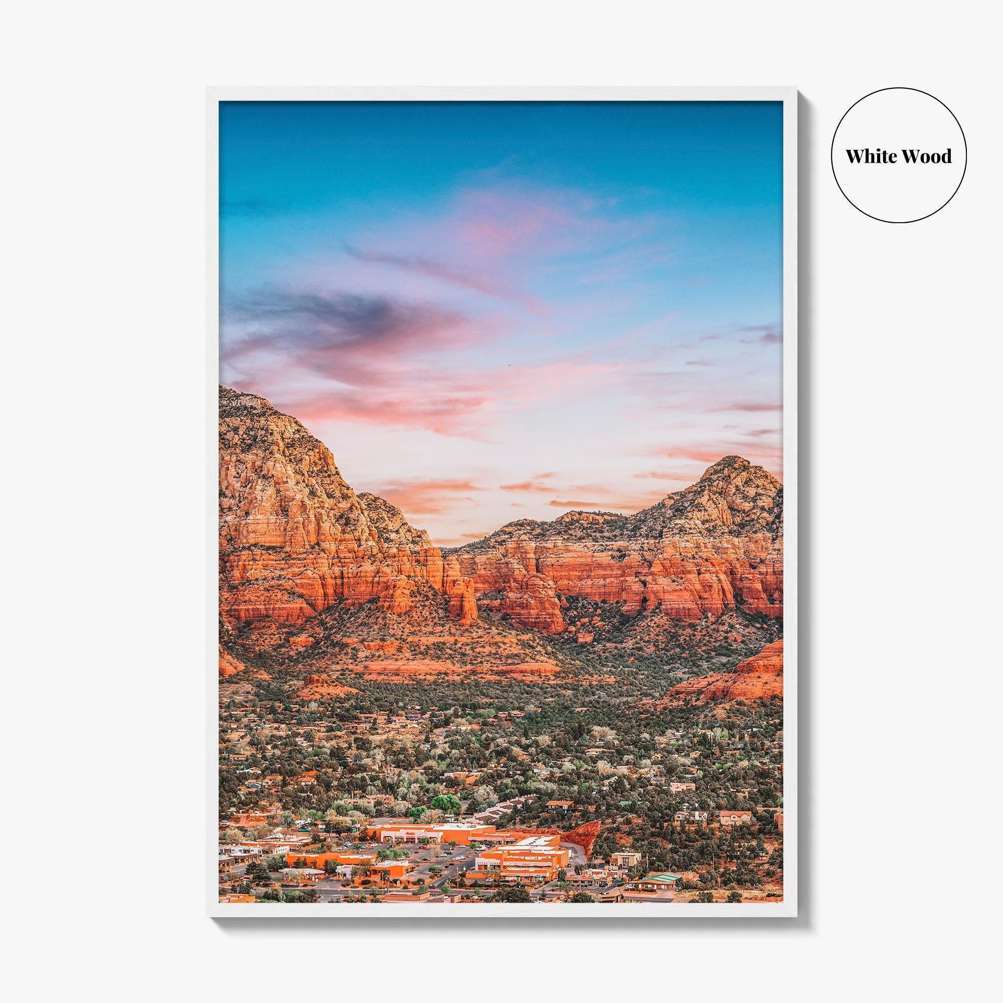 Sedona Fine Art Photo Print, Arizona USA, Downtown, Mountains, Red Rocks, Wall Decor Poster