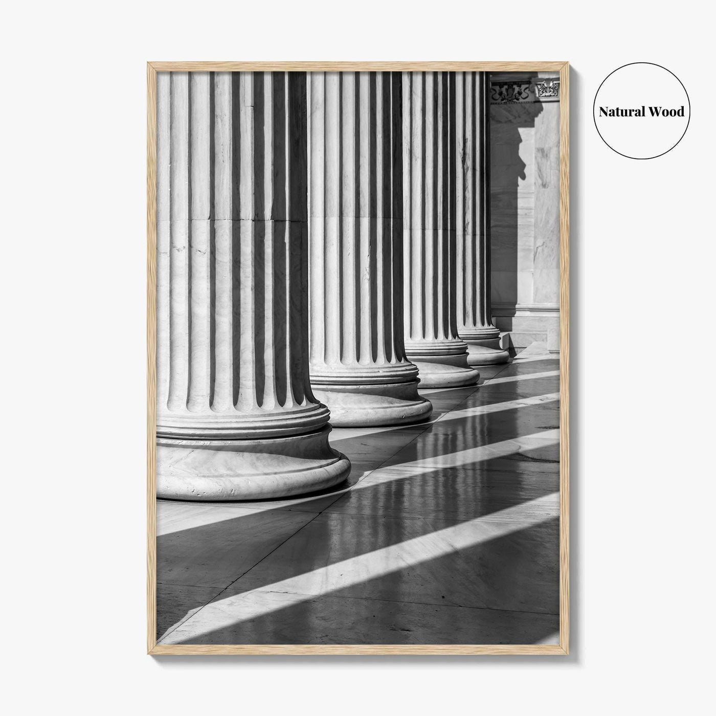 Athens Black and White Fine Art Photo Print, Academy Colonnade, Classical Columns, Greece Poster