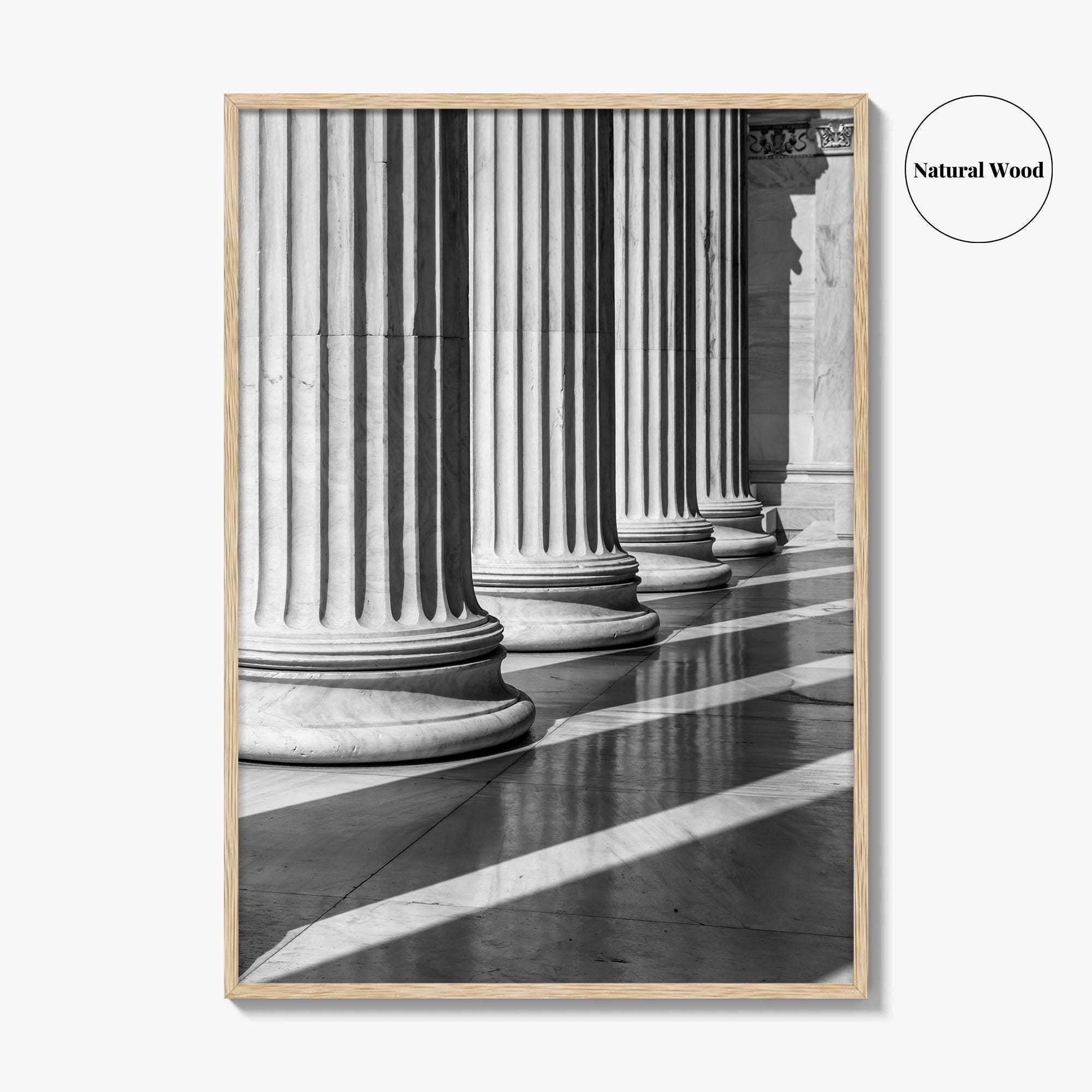 Athens Black and White Fine Art Photo Print, Academy Colonnade, Classical Columns, Greece Poster