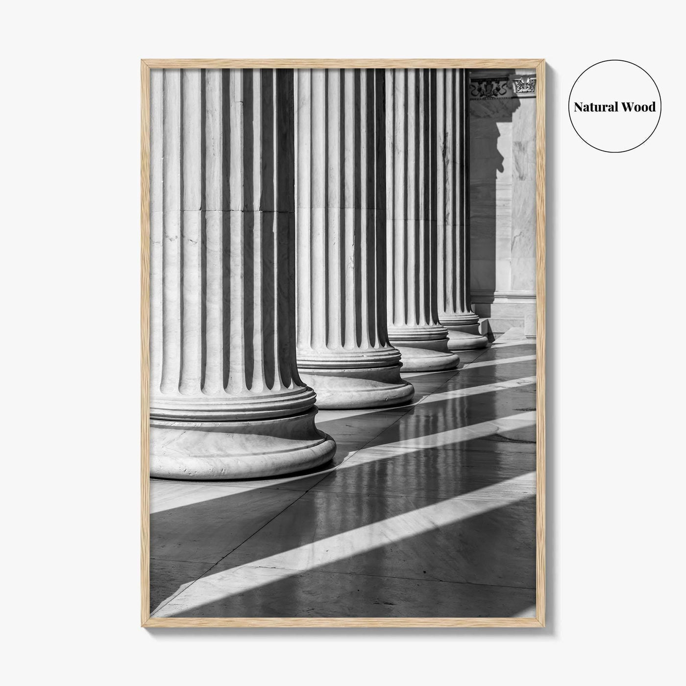 Athens Black and White Fine Art Photo Print, Academy Colonnade, Classical Columns, Greece Poster