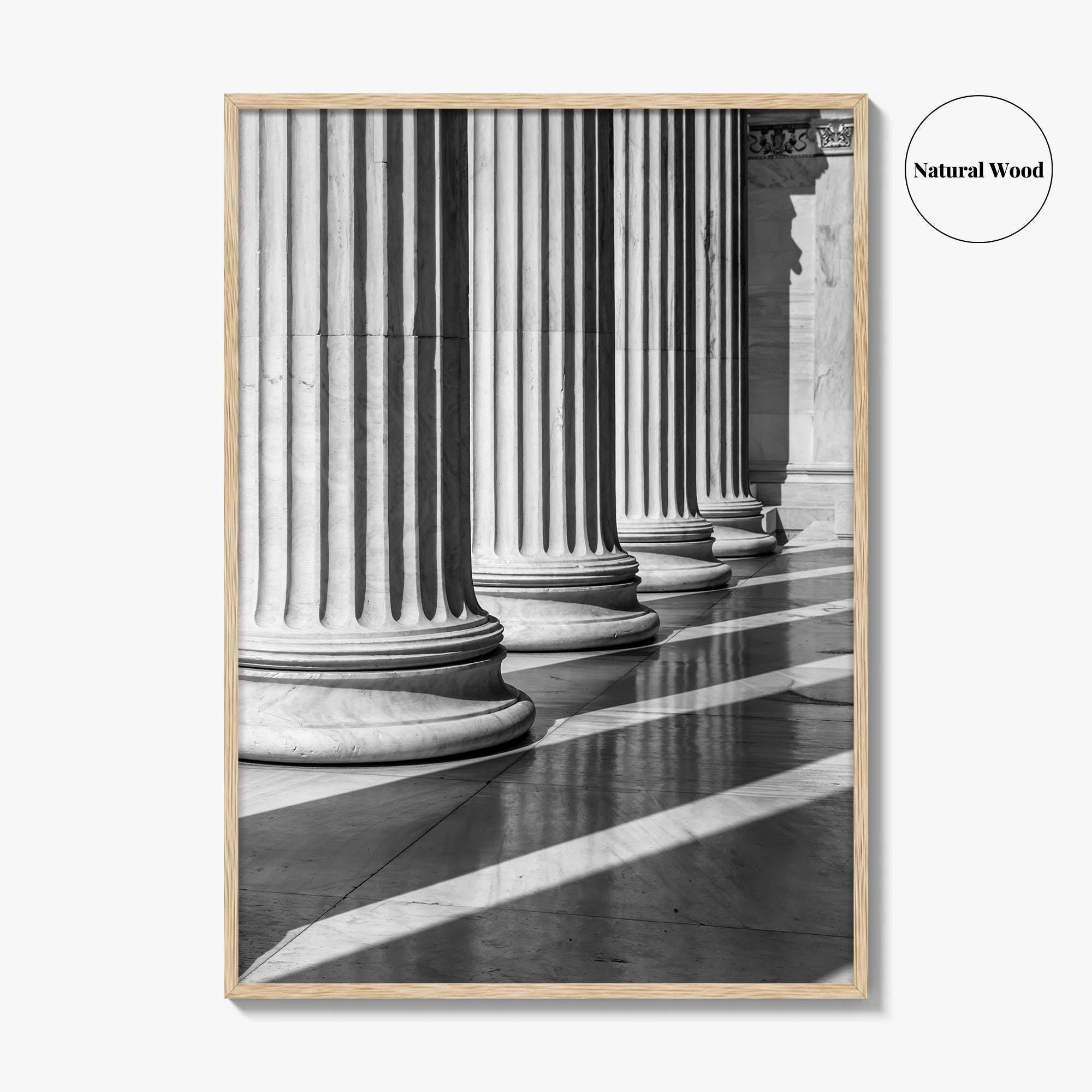 Athens Black and White Fine Art Photo Print, Academy Colonnade, Classical Columns, Greece Poster
