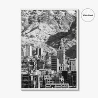 Tehran Black and White Fine Art Photo Print, Iran Wall Decor, Alborz Mountains Poster