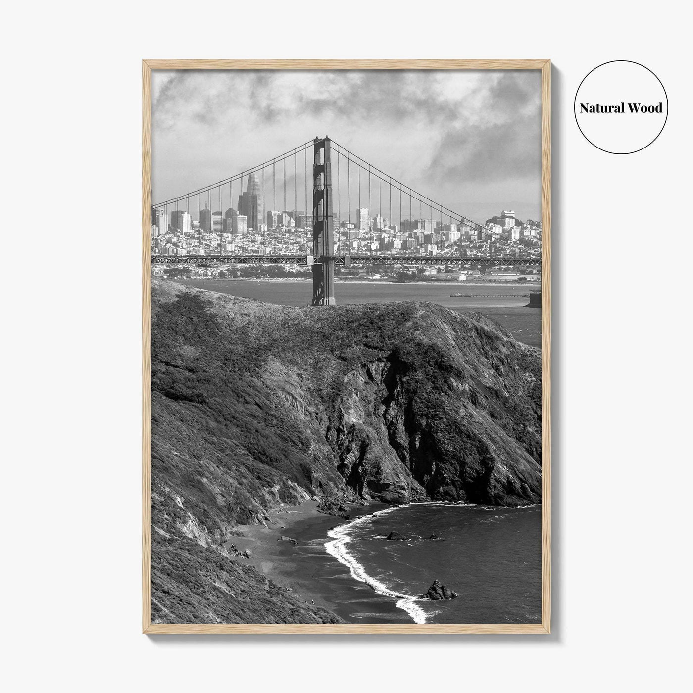 San Francisco Black and White Fine Art Photo Print, Golden Gate Bridge Poster