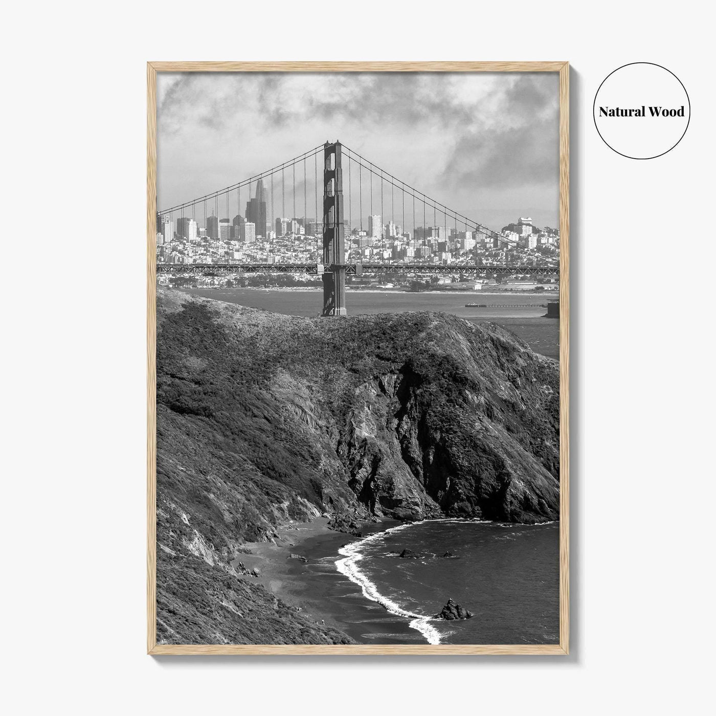San Francisco Black and White Fine Art Photo Print, Golden Gate Bridge Poster