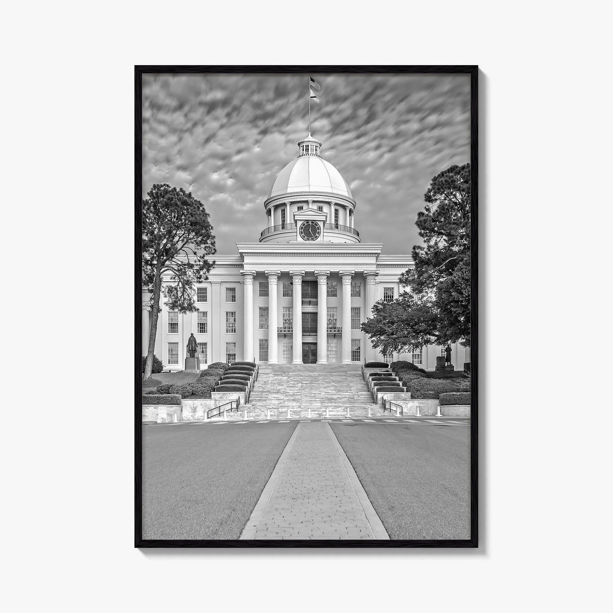 Alabama Black and White Fine Art Photo Print, Montgomery Capitol Poster, USA Poster