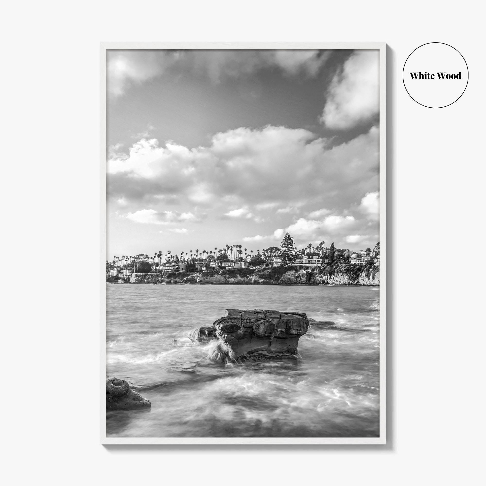 La Jolla Black and White Fine Art Photo Print, Bird Rock San Diego Poster